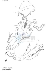 GSF600 (E2) Bandit drawing COWLING BODY (GSF600SY SUY SK1 SUK1)