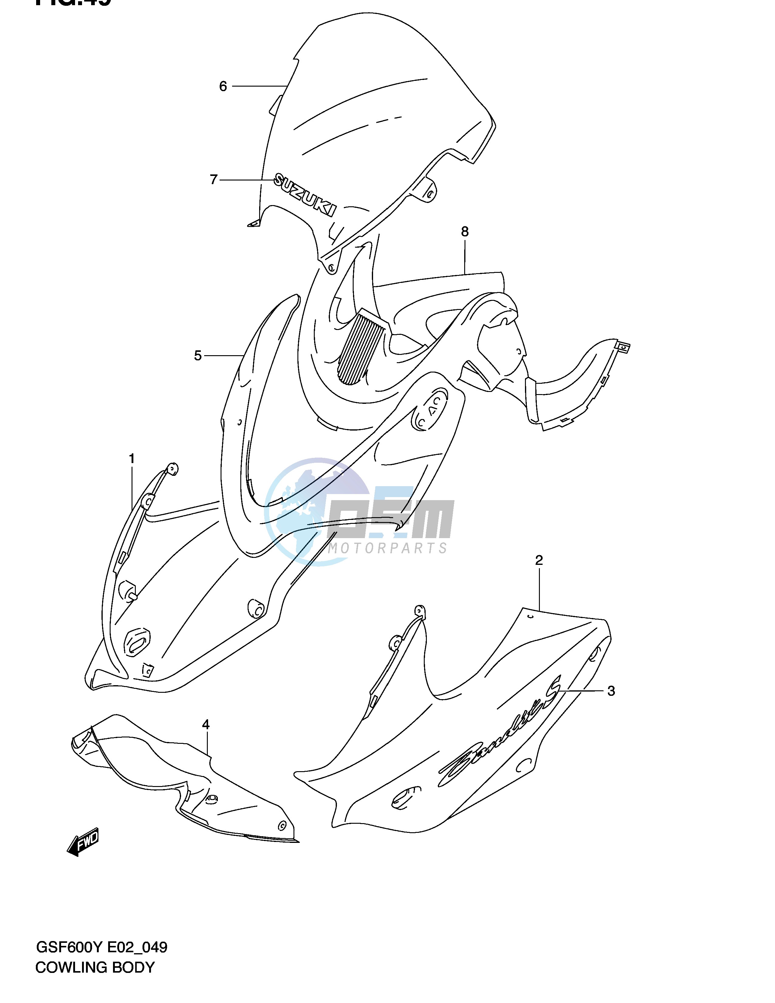 COWLING BODY (GSF600SY SUY SK1 SUK1)