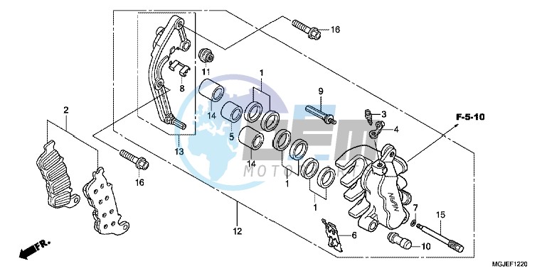 L. FRONT BRAKE CALIPER (CBF1000FA/FT/FS)