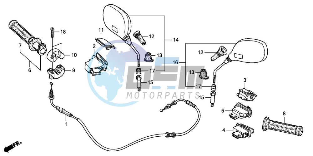 SWITCH/CABLE/MIRROR (FES1253-5)(FES1503-5)