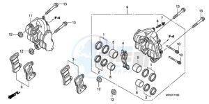 CB1000R9 Europe Direct - (ED) drawing FRONT BRAKE CALIPER (CB1000R)