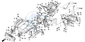 TRX450FM drawing FRONT FENDER (TRX450FE)