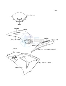 NINJA ZX-10R ZX1000D6F FR GB XX (EU ME A(FRICA) drawing Decals(Ebony)