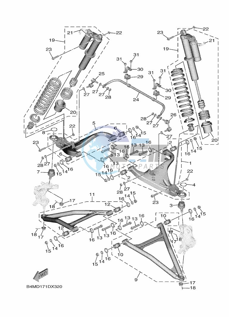 FRONT SUSPENSION & WHEEL