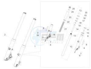 Audace 1400 1380 drawing Front fork Kaifa