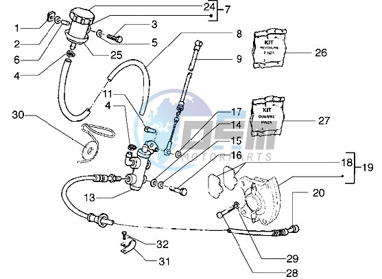 Front brake cylinder-Brake caliper