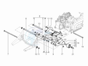 Beverly 300 RST 4T 4V ie E3 drawing Swinging arm