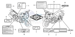 CB1300A CB1300SUPER FOUR drawing CAUTION LABEL (CB1300S/SA)