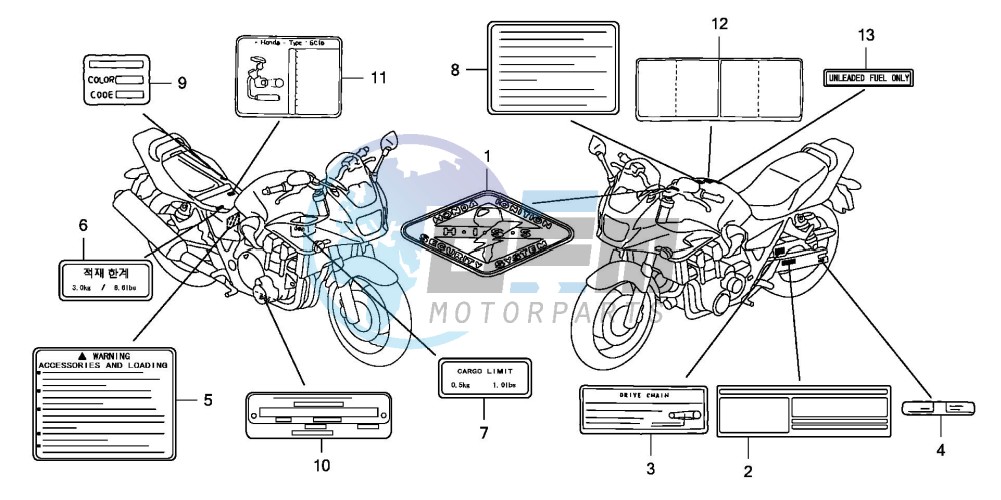 CAUTION LABEL (CB1300S/SA)