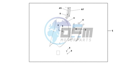 HIGH WINDSCREEN (WITHOUT KNUCKLE VISORS)