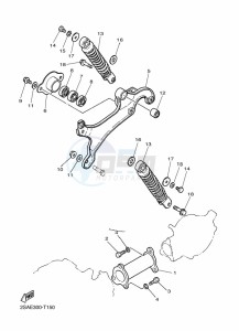 PW50 (2SAH) drawing REAR ARM & SUSPENSION