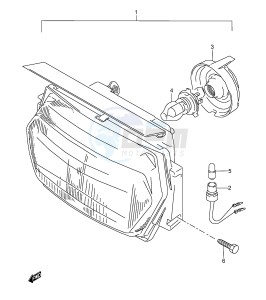 GSX600F (E2) Katana drawing HEADLAMP (MODEL T)