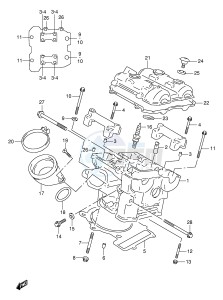 TL1000S (E2) drawing REAR CYLINDER HEAD (MODEL W X Y K1)