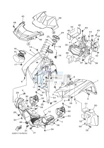 YFM700FWAD GRIZZLY 700 (B1AJ) drawing FRONT FENDER