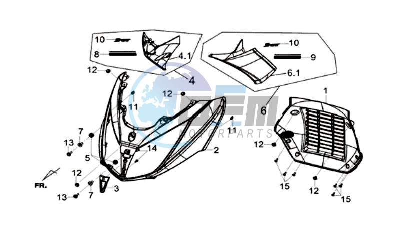 FRONT COVER /  INDICATORS / LEG INNER SHIELD