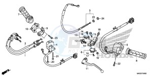 CBR1000SAG CBR1000 ED drawing HANDLE LEVER/ SWITCH/ CABLE