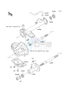 KLF 250 A [BAYOU 250] (A6F-A9F) A8F drawing REAR AXLE