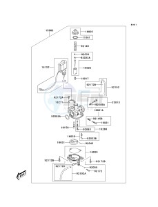 KSF 50 B [KFX50] (B7F-B9S) B7F drawing CARBURETOR-- B7F- -