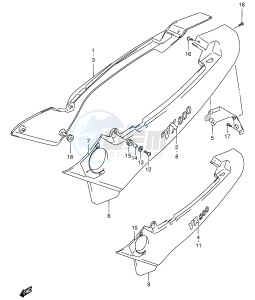 VX800 (E4) drawing FRAME COVER (MODEL N P)