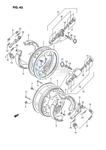 LT-F250 (E3) drawing FRONT WHEEL BRAKE (MODEL J K L)