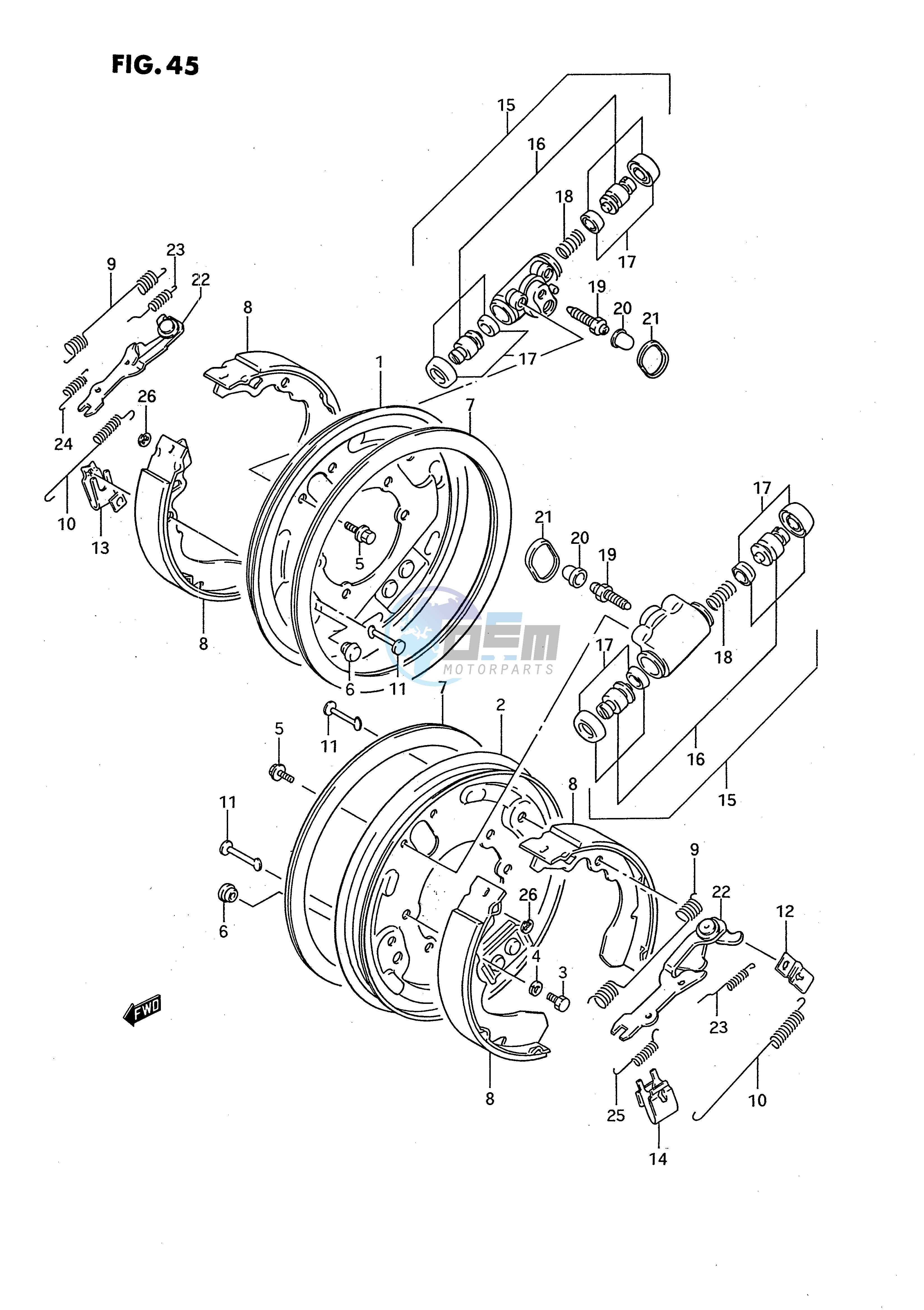 FRONT WHEEL BRAKE (MODEL J K L)