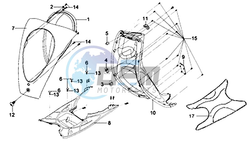 FR PLATE / HEAD LIGHT / FOOTREST