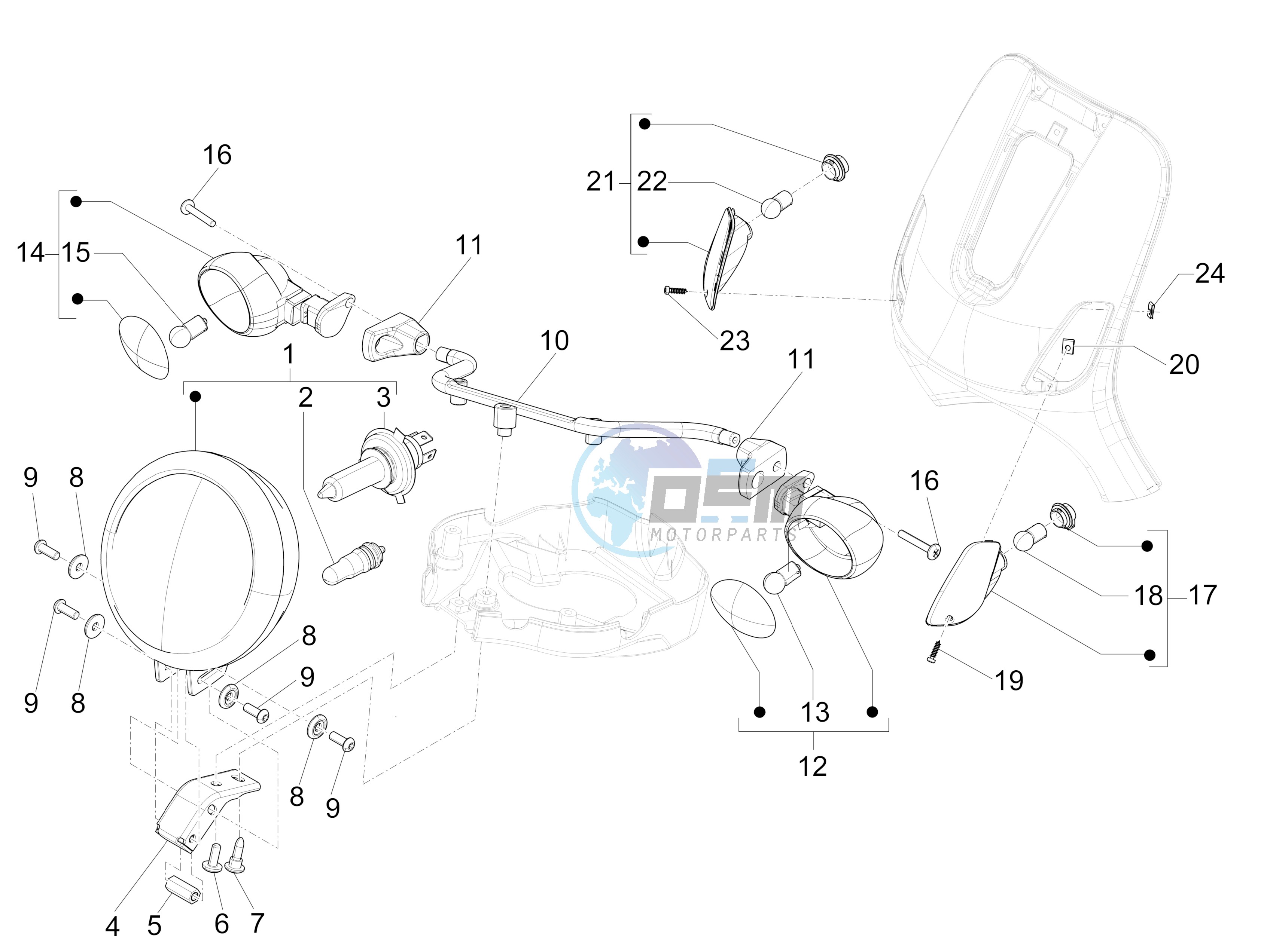 Front headlamps - Turn signal lamps