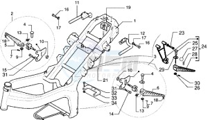 DNA 125 drawing Chassis - Central stand