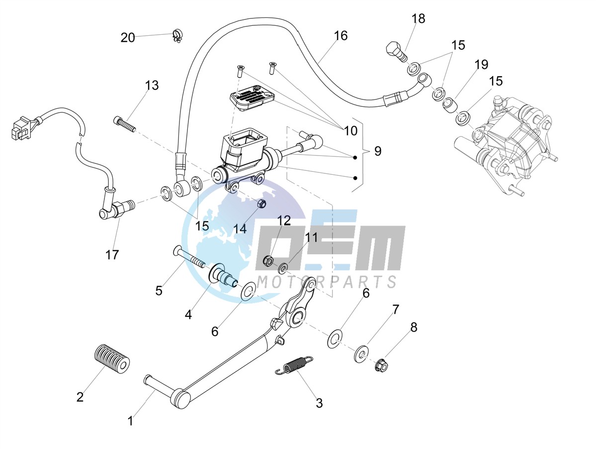 Rear master cylinder