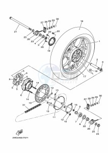 YZF250-A (B1X7) drawing REAR WHEEL