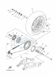 XSR900 MTM850 (BAEE) drawing REAR WHEEL