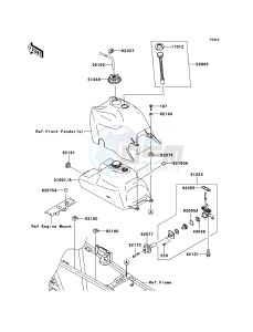 KVF360 4x4 KVF360A6F EU GB drawing Fuel Tank