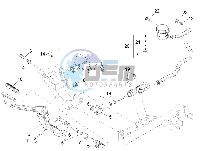 Rear master cylinder