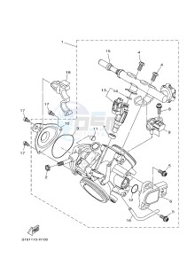 YFM700FWAD YFM70GPHJ GRIZZLY 700 EPS (B1AG) drawing THROTTLE BODY ASSY 1