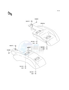 KAF 400 C [MULE 610 4X4 HARDWOODS GREEN HD] (C6F-C9F) C8F drawing REAR FENDER-- S- -