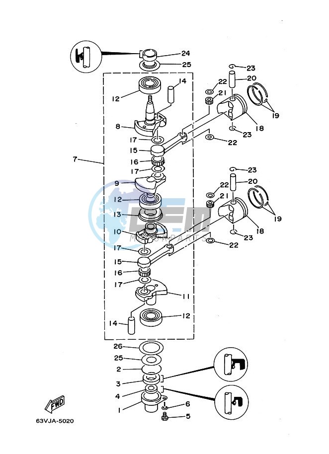 CRANKSHAFT--PISTON