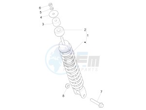 Zip 50 SP Euro 2 drawing Rear suspension - Shock absorbers