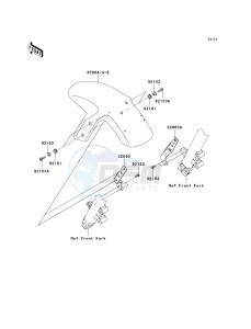 ER 650 A [ER-6N (AUSTRALIAN] (A6F-A8F) A7F drawing FRONT FENDER-- S- -