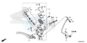 CB1100 UK - (E) drawing FR. BRAKE MASTER CYLINDER