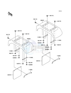 MULE 3010 TRANS 4x4 DIESEL KAF950E8F EU drawing Rear Fender(s)