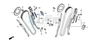 NTV650 drawing CAM CHAIN/TENSIONER