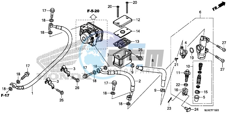 REAR BRAKE MASTER CYLINDER (CB500FA)