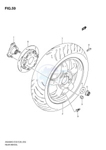 AN400 (E3-E28) Burgman drawing REAR WHEEL