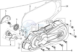 DD50 FIX 25 KMH E2 drawing CRANKCASE COVER LEFT