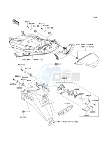 KRF 750 F [TERYX 750 4X4 NRA OUTDOORS] (F8F) C9FA drawing TAILLIGHT-- S- -