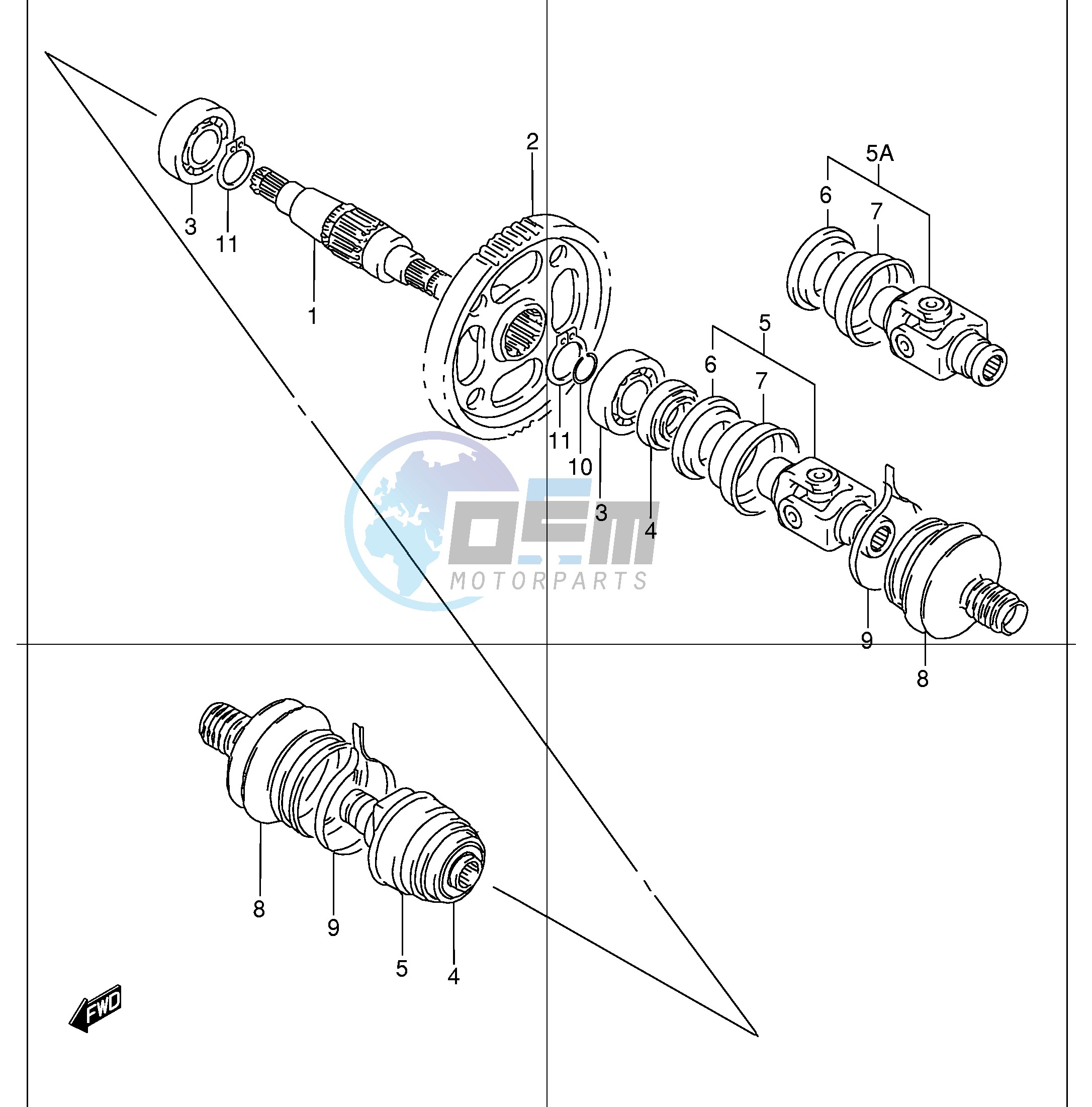 SECONDARY GEAR - PROPELLER SHAFT