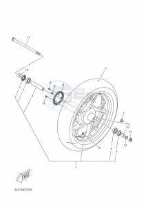 CZD300-A XMAX 300 (BY34) drawing FRONT WHEEL