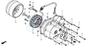 VT750C3 drawing LEFT CRANKCASE COVER/ GENERATOR