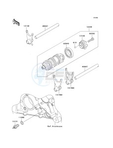 ZX 600 N [ZX-6RR] (N1) N1 drawing GEAR CHANGE DRUM_SHIFT FORK-- S- -