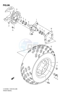 LT-Z400 (E28-E33) drawing FRONT WHEEL (LT-Z400L1 E33)